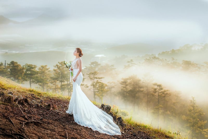Bride in Earthy Toned Dress